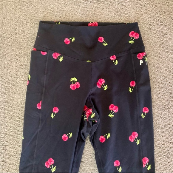 VS Victorias Secret PINK ULTIMATE High Waisted Leggings Pattern Cherry 🍒 - Picture 2 of 8
